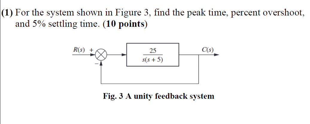 Solved 1) For the system shown in Figure 3, find the peak | Chegg.com