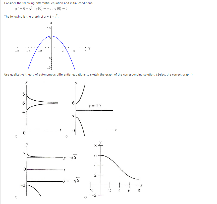 Solved Consider the following differential equation and | Chegg.com