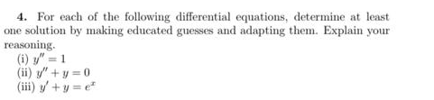 Solved 4. For Each Of The Following Differential Equations, | Chegg.com