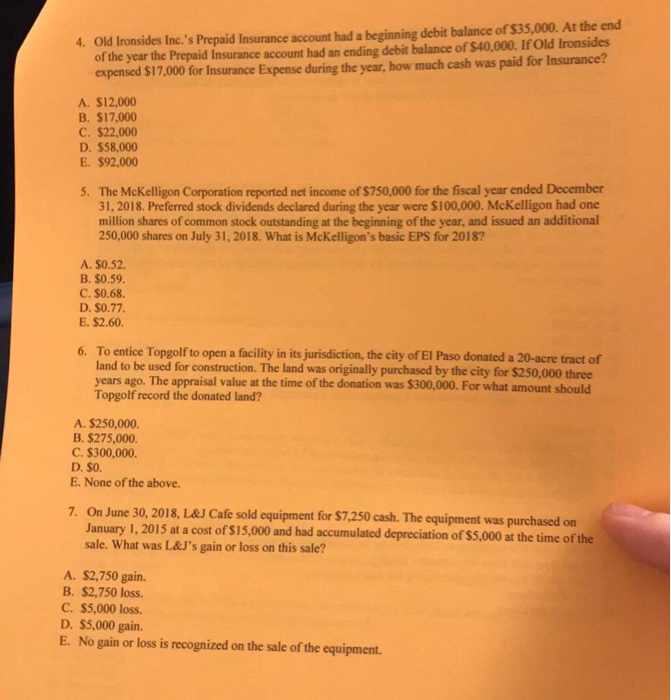 Solved 4. Old Ironsides Inc.'s Prepaid Insurance account had