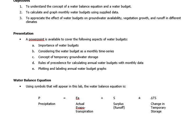 1 To Understand The Concept Of A Water Balance 6098