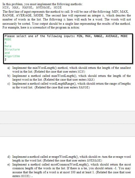 Solved In this problem, you must implement the following | Chegg.com