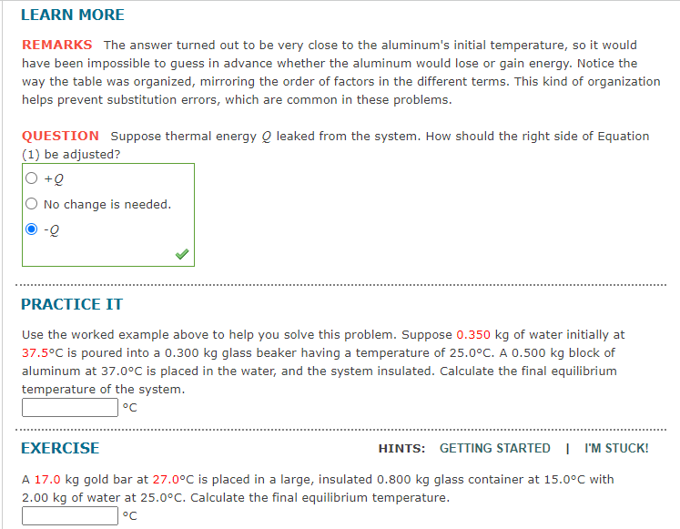 Solved GOAL Solve a calorimetry problem involving three