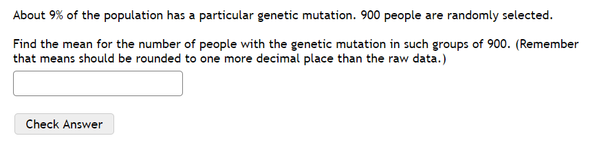 Solved About 9% of the population has a particular genetic | Chegg.com