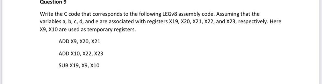 Solved Write the C code that corresponds to the following | Chegg.com