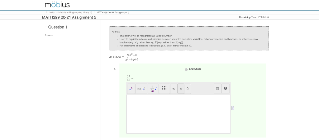 Solved möbius C: 2020-21 Math290 (Engineering Maths in | Chegg.com