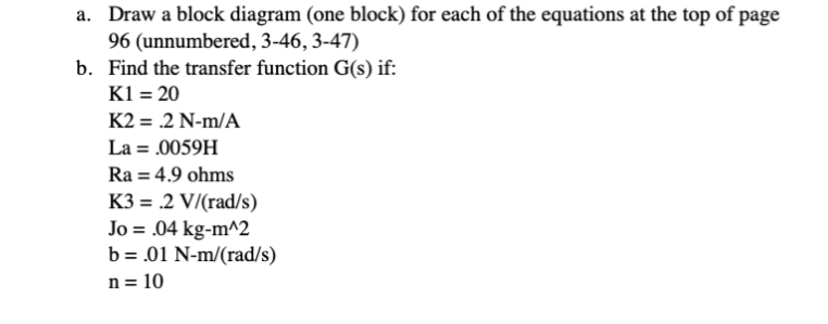 Solved a. Draw a block diagram (one block) for each of the | Chegg.com