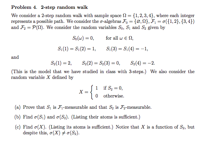 Problem 2. 2-step random walk (continued) We consider | Chegg.com