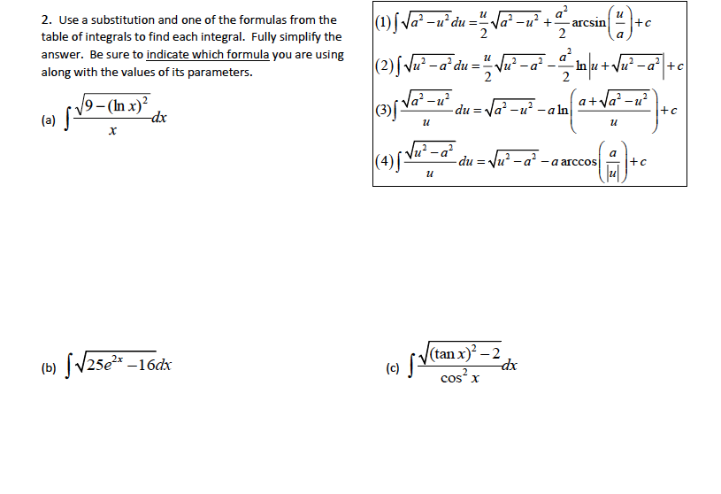 arcsin integral table