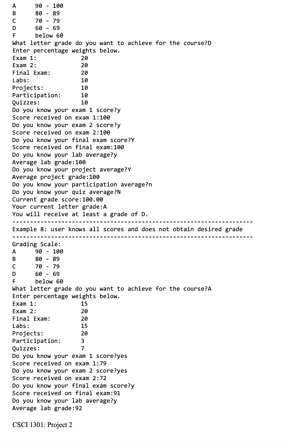 Grading Scale, CSCI 5828 — Spring 2010