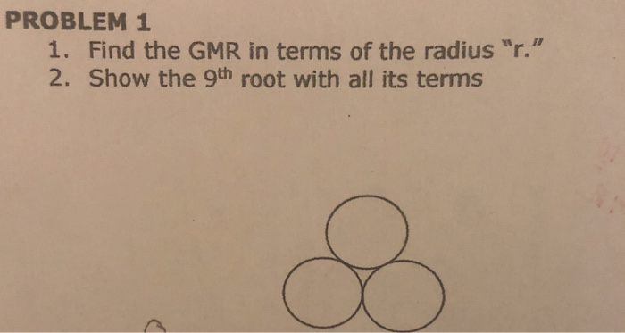 Solved PROBLEM 1 1. Find the GMR in terms of the radius 