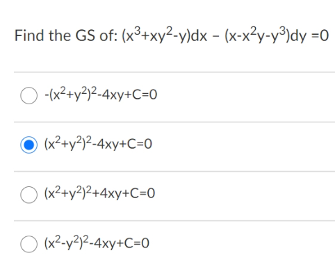 Find The Gs Of X3 Xy2 Y Dx X X Y Y3 Dy O Chegg Com