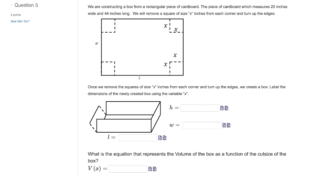 Solved We are constructing a box from a rectangular piece of | Chegg.com