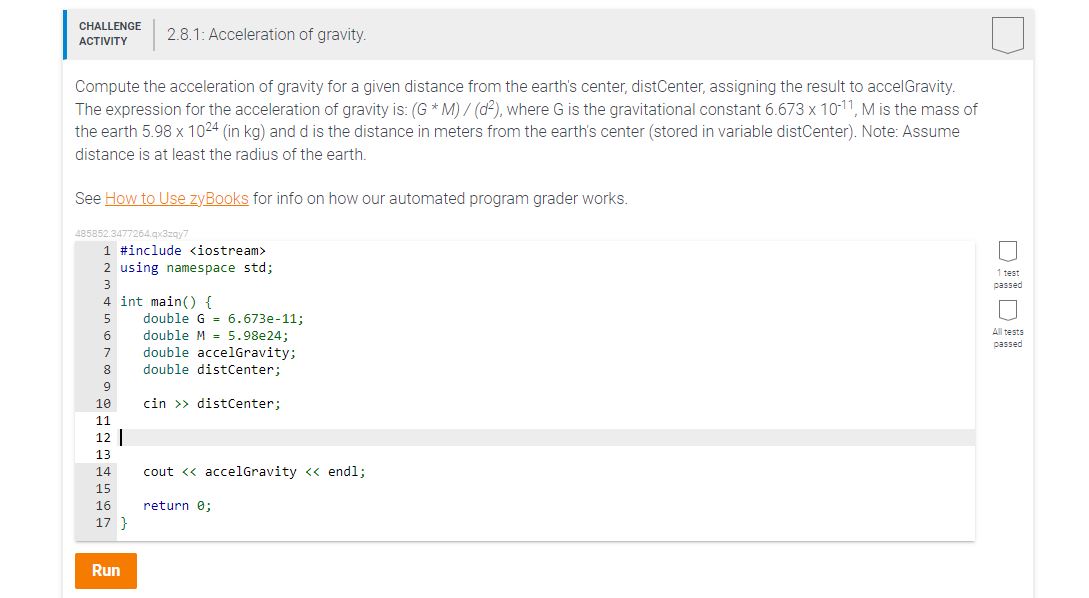 Solved Compute The Acceleration Of Gravity For A Given Chegg Com   PhpD1RS8n