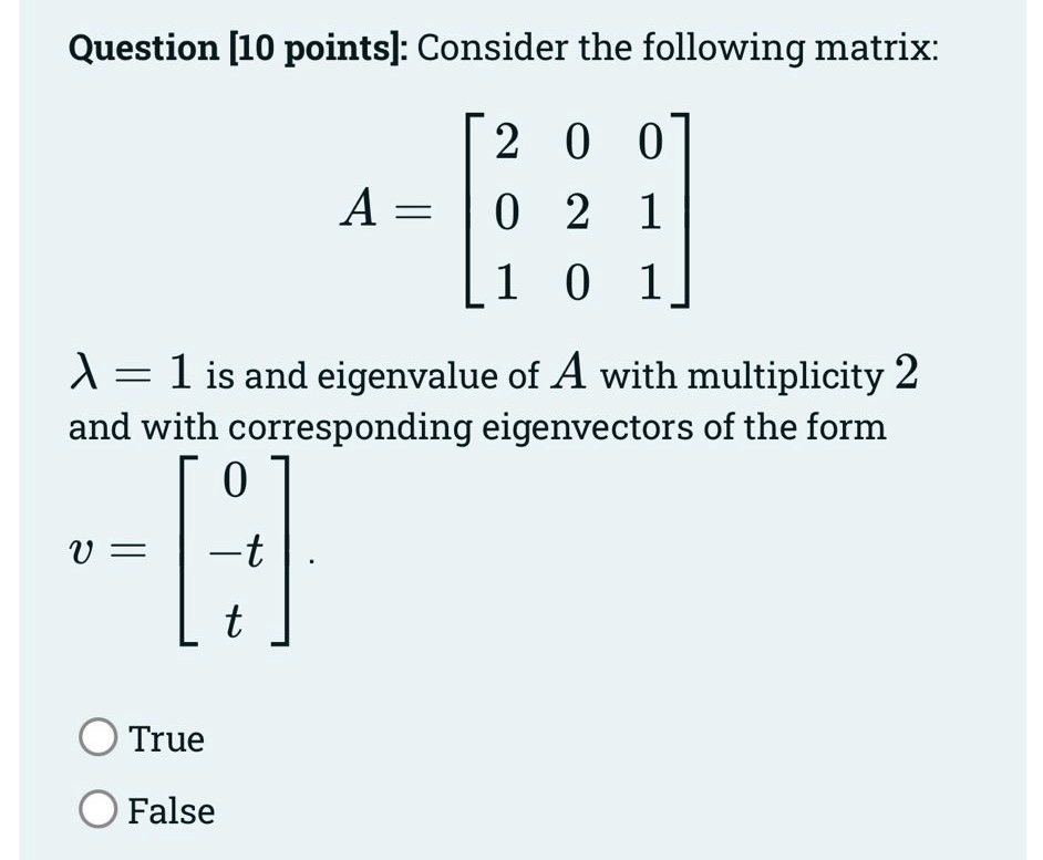 Solved Question [10 ﻿points]: Consider the following | Chegg.com