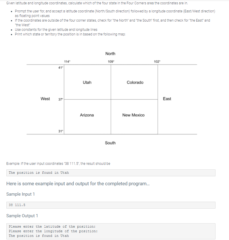 Solved Given latitude and longitude coordinates, calculate | Chegg.com