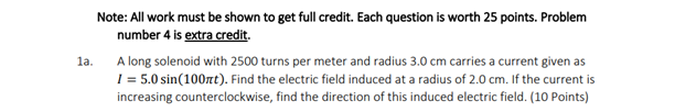 Solved 1a. Note: All work must be shown to get full credit. | Chegg.com