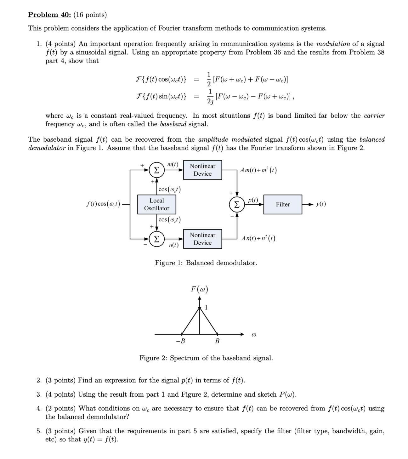 Solved Problem 40: (16 points) This problem considers the | Chegg.com