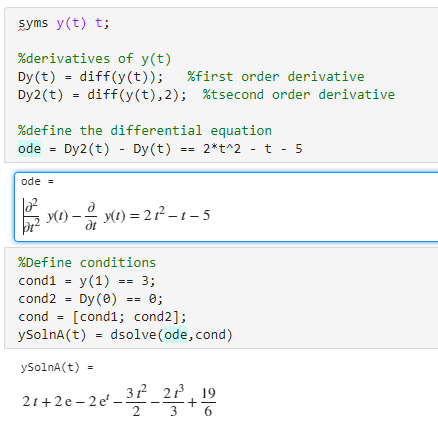 Solved Use The MATLAB Dsolve() Function To Solve The | Chegg.com