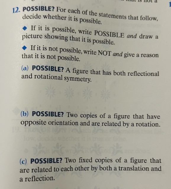 Solved 12. POSSIBLE? For each of the statements that follow, | Chegg.com