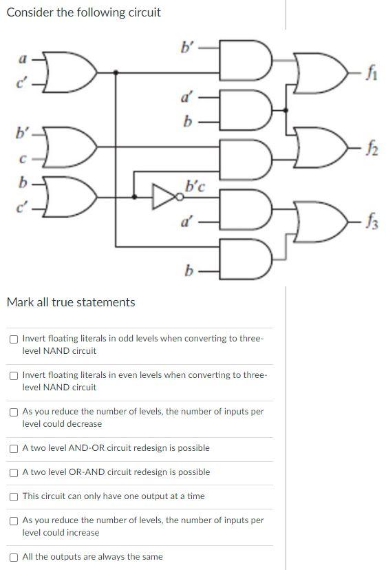 Solved Consider The Following Circuit B' DDS A B ID " 언 Of | Chegg.com