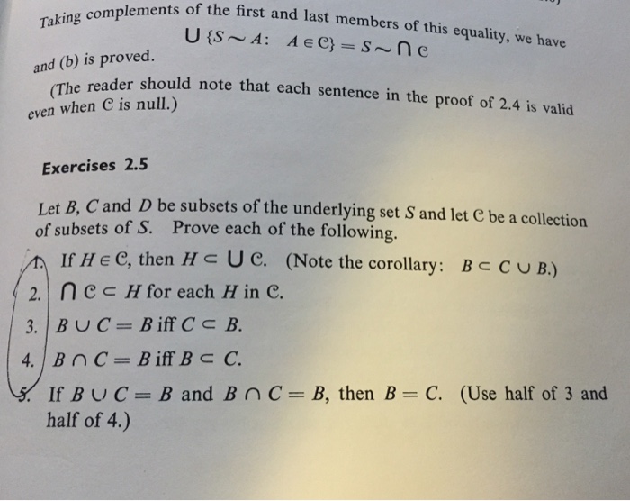 Solved Let B, C And D Be Subsets Of The Underlying Set S And | Chegg.com