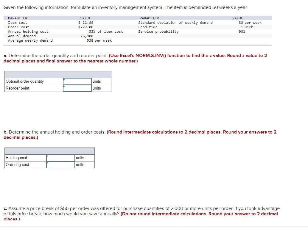 Solved Given the following information, formulate an | Chegg.com