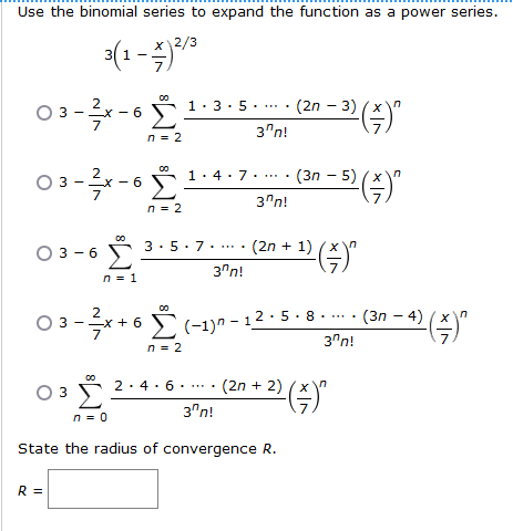 Solved Use the binomial series to expand the function as a | Chegg.com