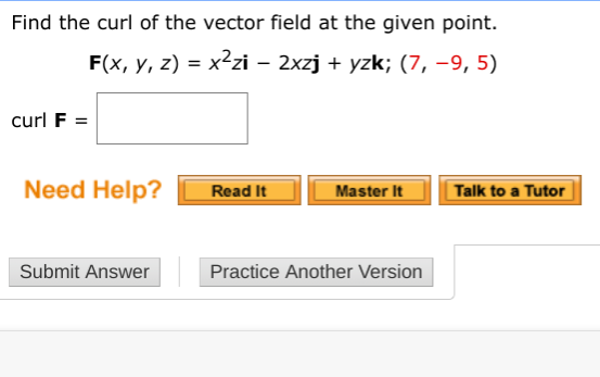 Solved Find The Curl Of The Vector Field At The Given Point. | Chegg.com