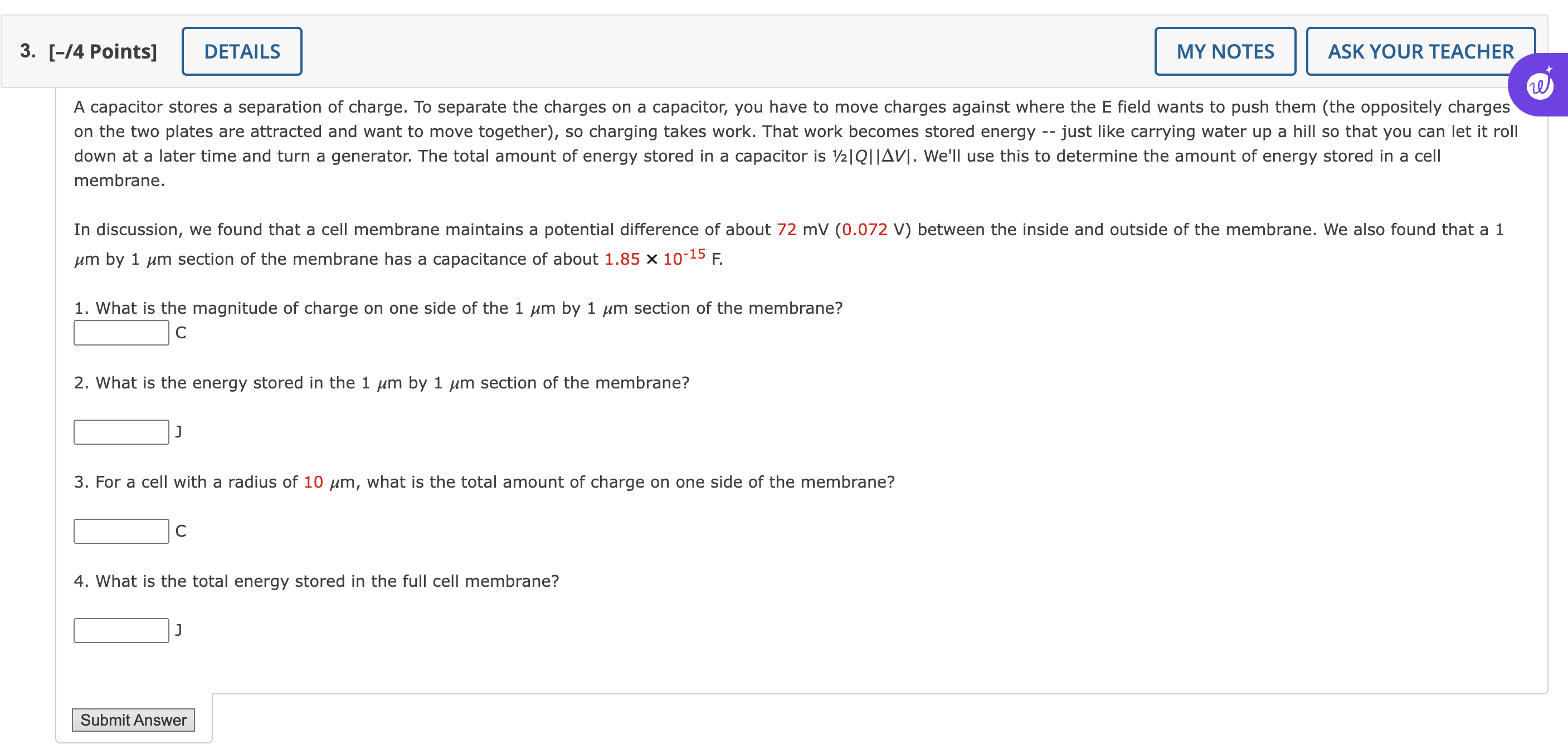 Solved A capacitor stores a separation of charge. To | Chegg.com