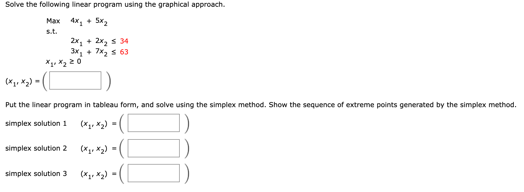Solved Solve the following linear program using the | Chegg.com