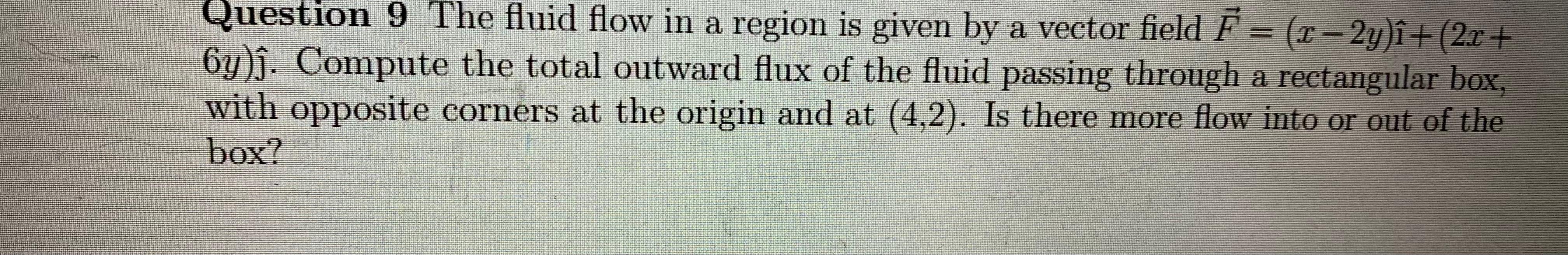 Solved Question 9 The fluid flow in a region is given by a | Chegg.com