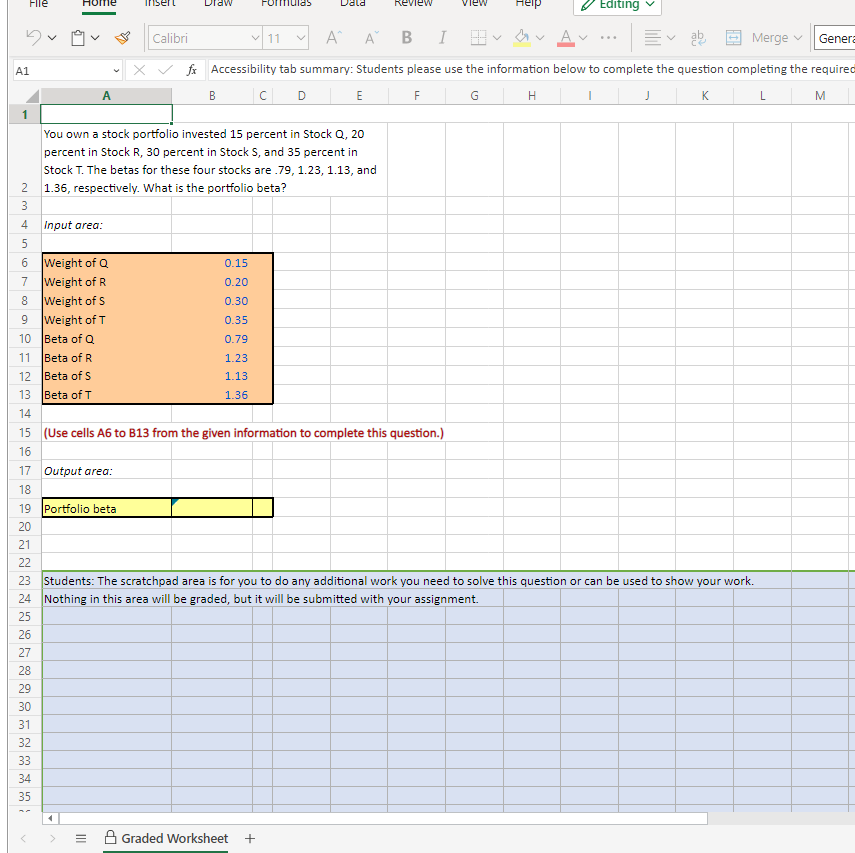 Solved A1 fx Accessibility tab summary Students please use