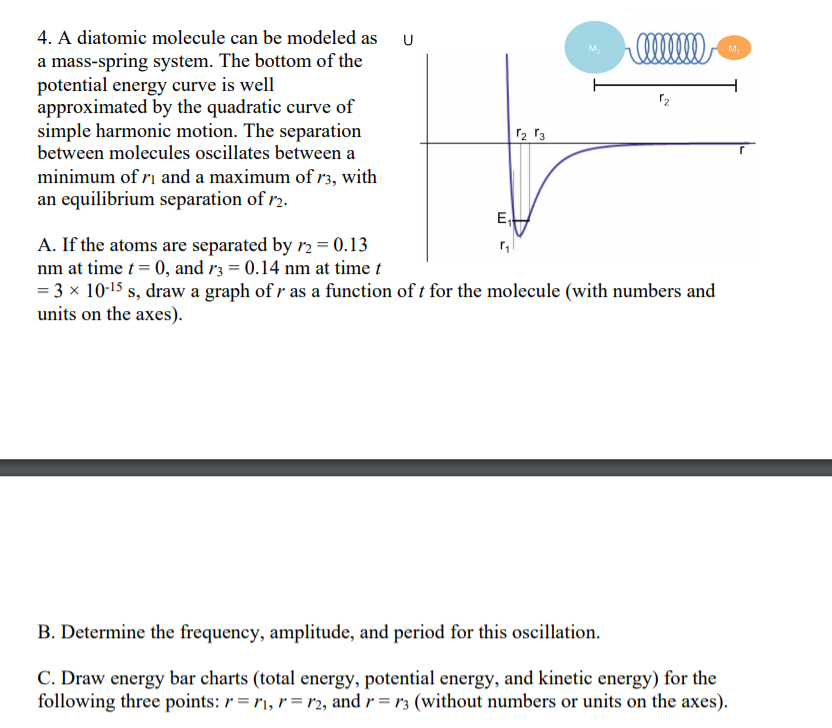 Solved U min) 4. A diatomic molecule can be modeled as a | Chegg.com