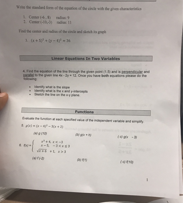 Solved Write the standard form of the equation of the circle | Chegg.com