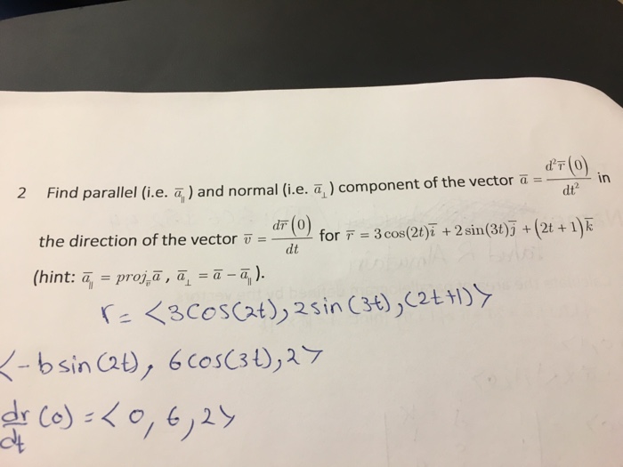 Solved Find parallel (i.e. aj) and normal (i.e. a) component | Chegg.com