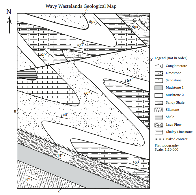 Solved Draw fold axial traces on the map for the folds in | Chegg.com