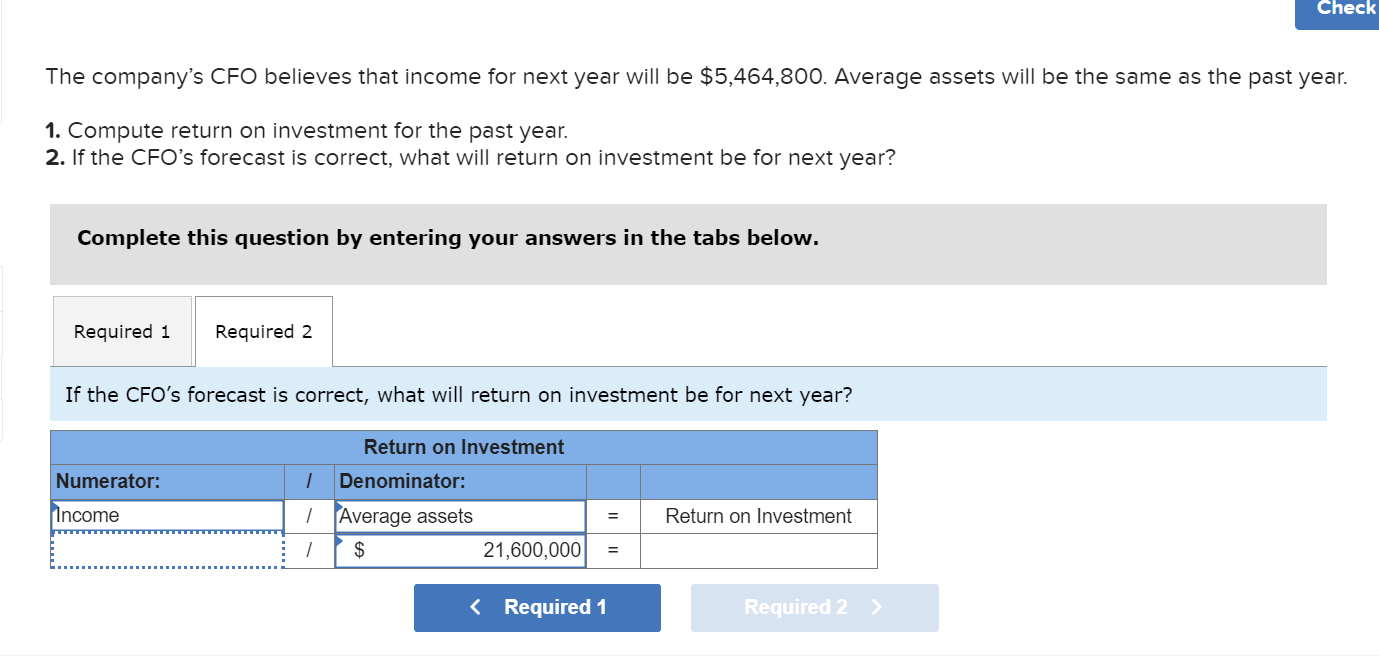 Solved Exercise 22-14 (Algo) Return On Investment LO A1, A2 | Chegg.com