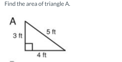 Solved Find the area of triangle A Chegg com