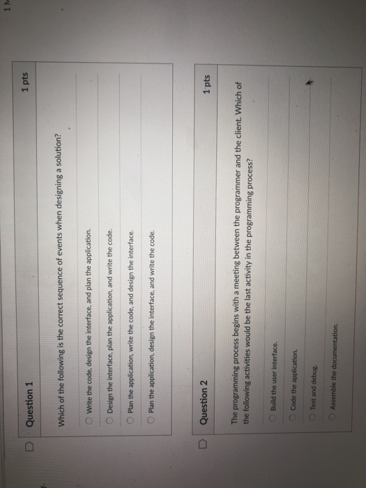 Solved 1 pts D Question 1 Which of the following is the | Chegg.com