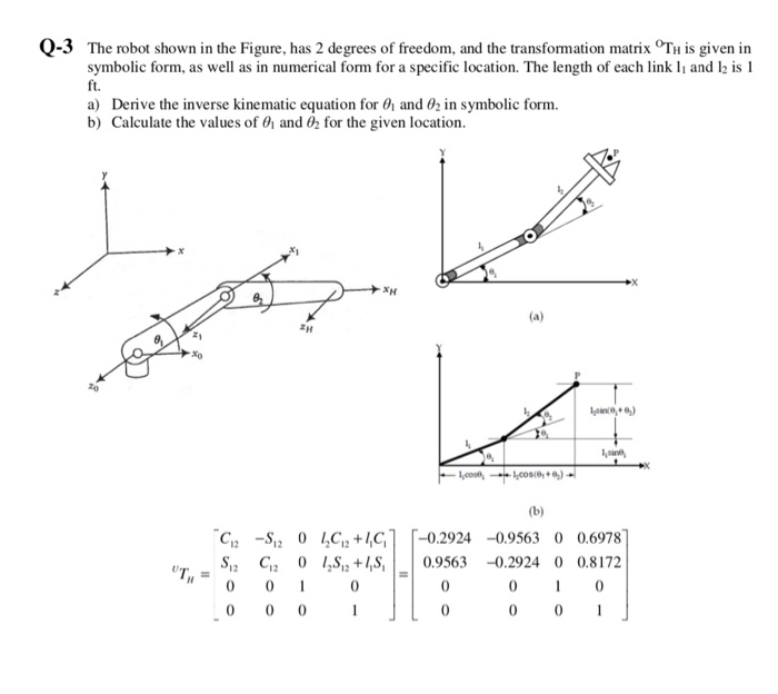 Solved Q-3 The robot shown in the Figure, has 2 degrees of | Chegg.com