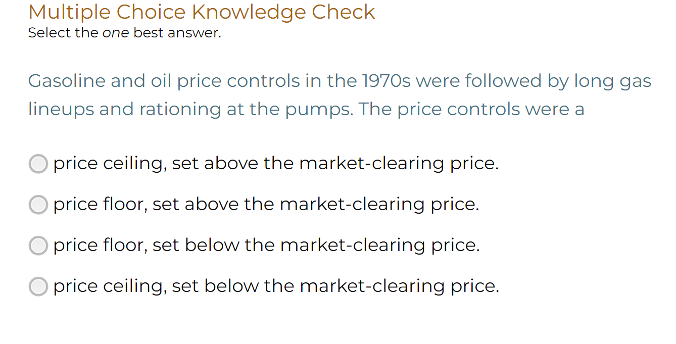 Solved Multiple Choice Knowledge CheckSelect the one best