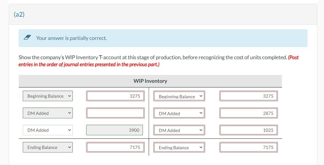 Solved Need help with (a2) Beginning Balance, DM Added, CC | Chegg.com