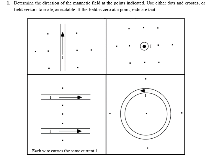 Solved 1. Determine the direction of the magnetic field at | Chegg.com
