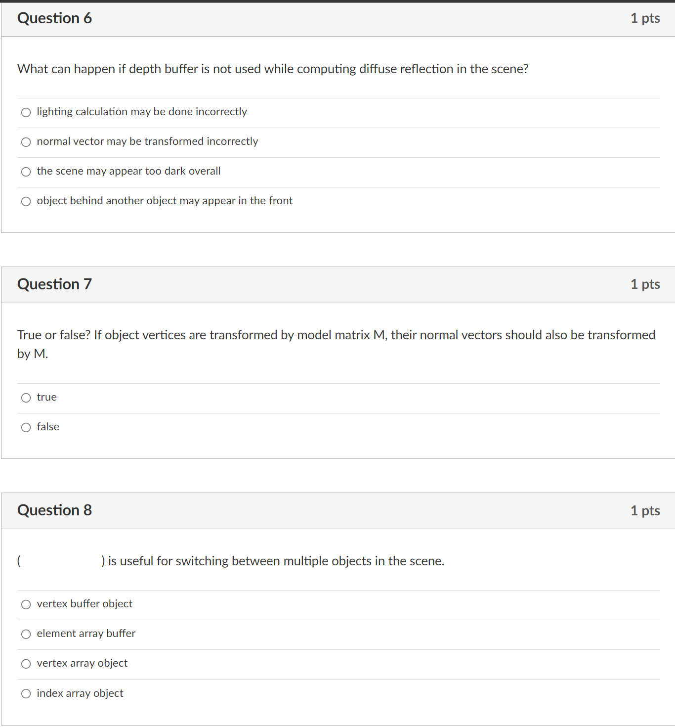 Solved What can happen if depth buffer is not used while | Chegg.com