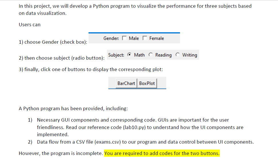 In this project, we will develop a Python program to | Chegg.com