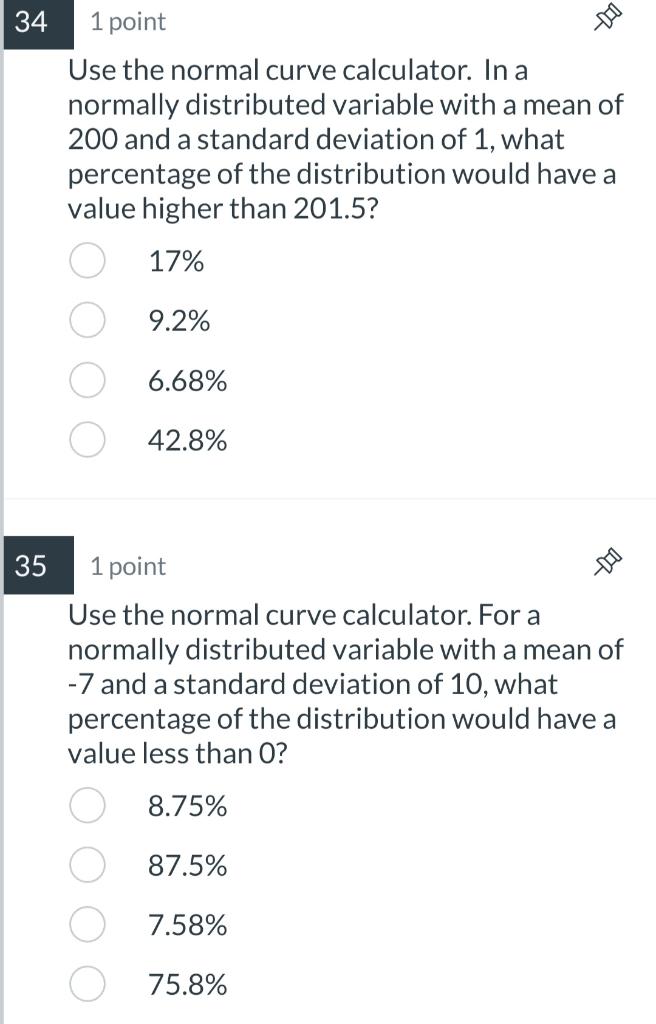 Solved use the normal curve calculator in a normally chegg