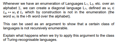 Solved Whenever we have an enumeration of Languages L1, L2, | Chegg.com
