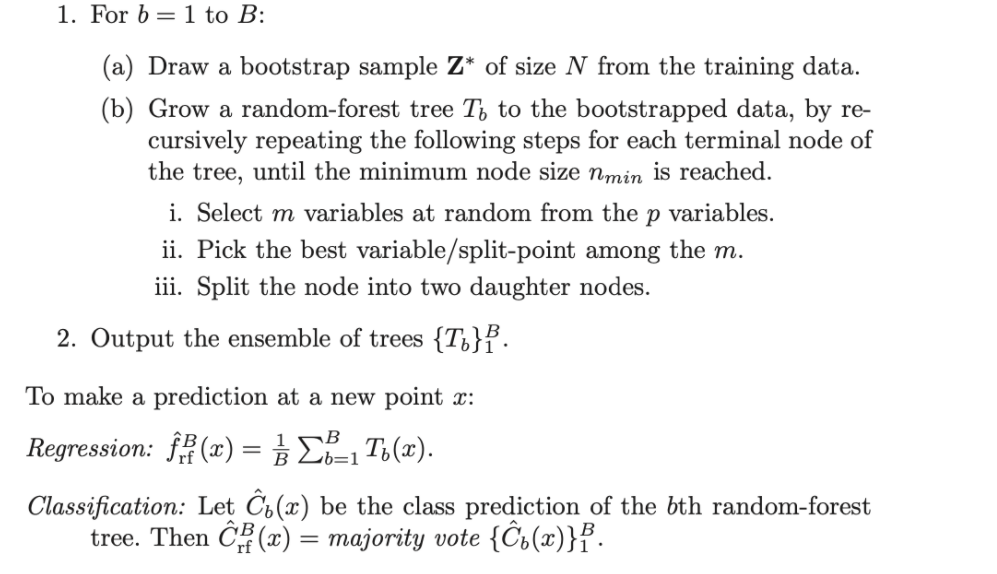 Solved 1. For b=1 to B: (a) Draw a bootstrap sample Z* of | Chegg.com