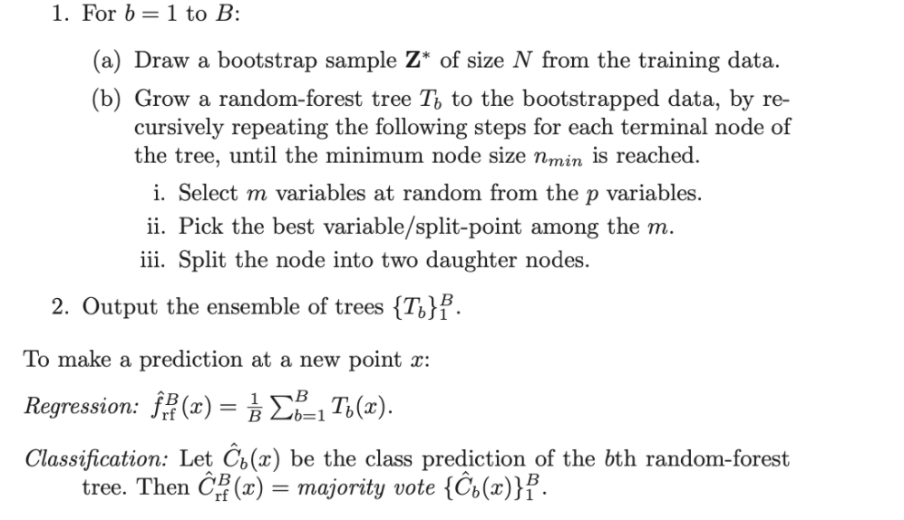 Solved 1. For B=1 To B: (a) Draw A Bootstrap Sample Z* Of | Chegg.com